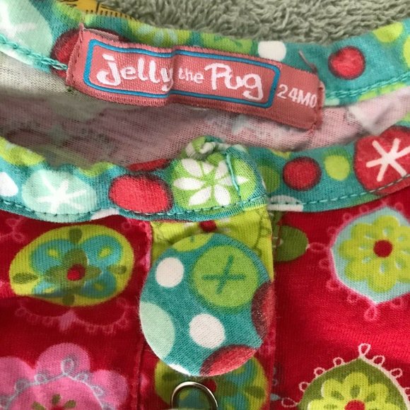 Jelly the Pug Christmas Dress 24 months Long Sleeves Buttons Festive Hol… - Picture 11 of 11